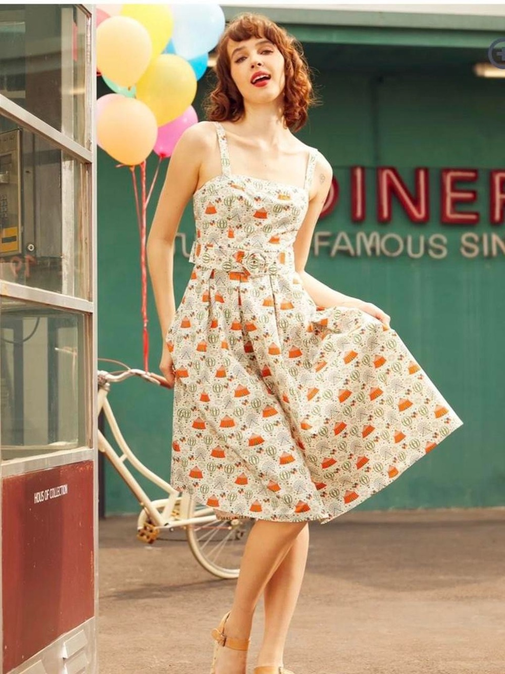 NWT up up and adorable hot air balloon print cotton dress ModCloth XL